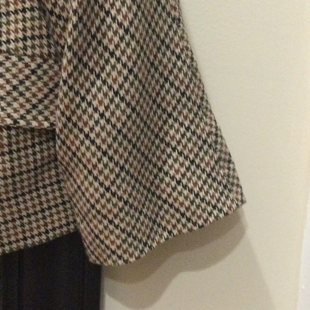 Womens Houndstooth Cropped Button Jacket - Black … - image 4